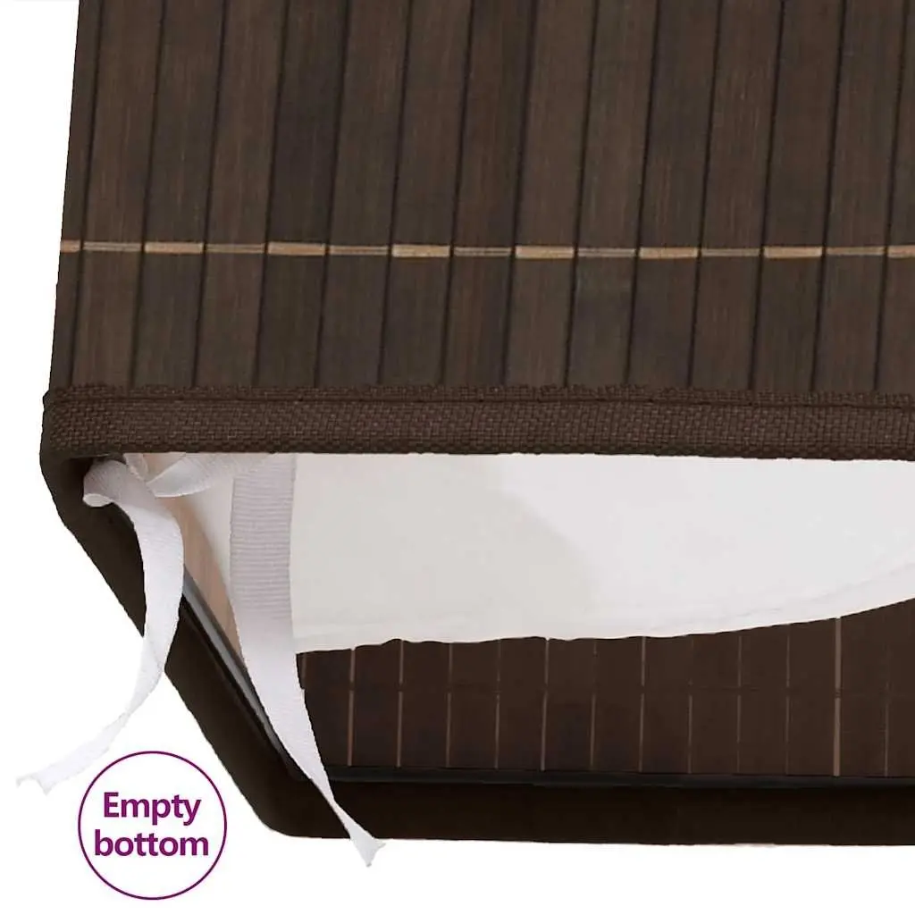 Bamboo Rectangular Brown Laundry Bin with Removable Liner and Handles for Organizing Clothes