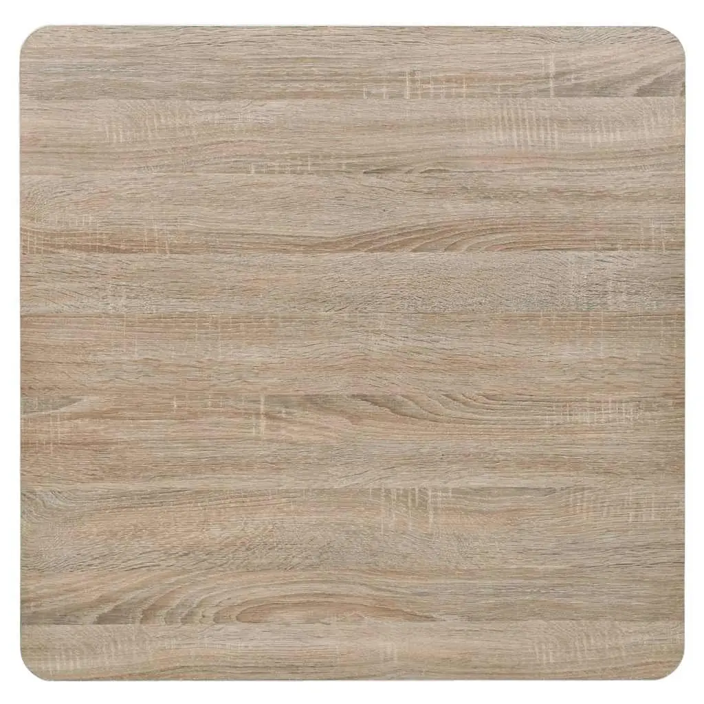 Bistro Dining Table Square MDF Grain Top Steel Base 80x80cm Beige