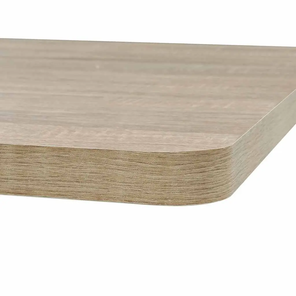 Bistro Dining Table Square MDF Grain Top Steel Base 80x80cm Beige