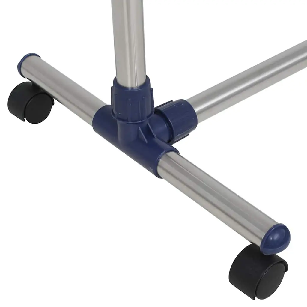 Adjustable Clothes Rack Garment Storage Organiser Rolling Castors Silver Frame