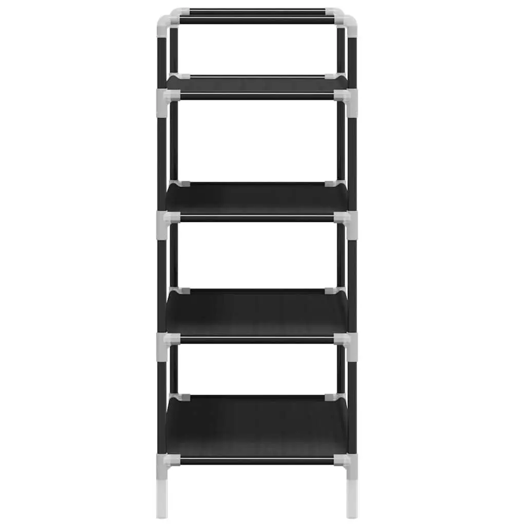 Shoe Rack Metal Frame 4 Shelf Non-woven Fabric Black
