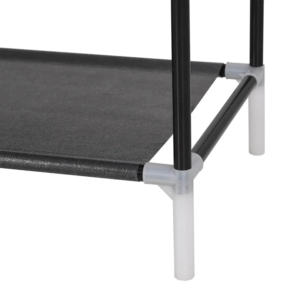 Shoe Rack Metal Frame 4 Shelf Non-woven Fabric Black