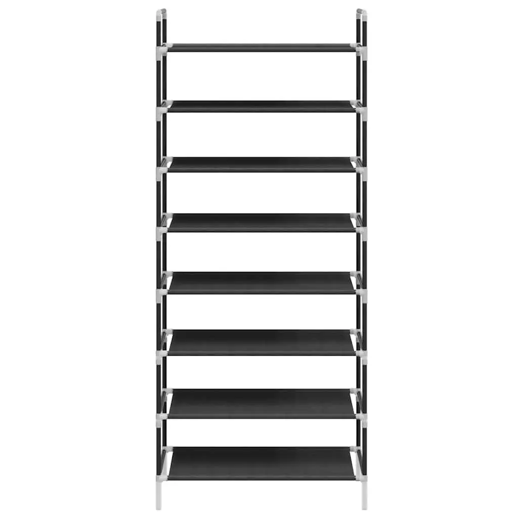 Black Shoe Storage Rack with 8 Shelves