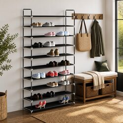 Practical 10-Shelf Shoe Rack for Organized Spaces