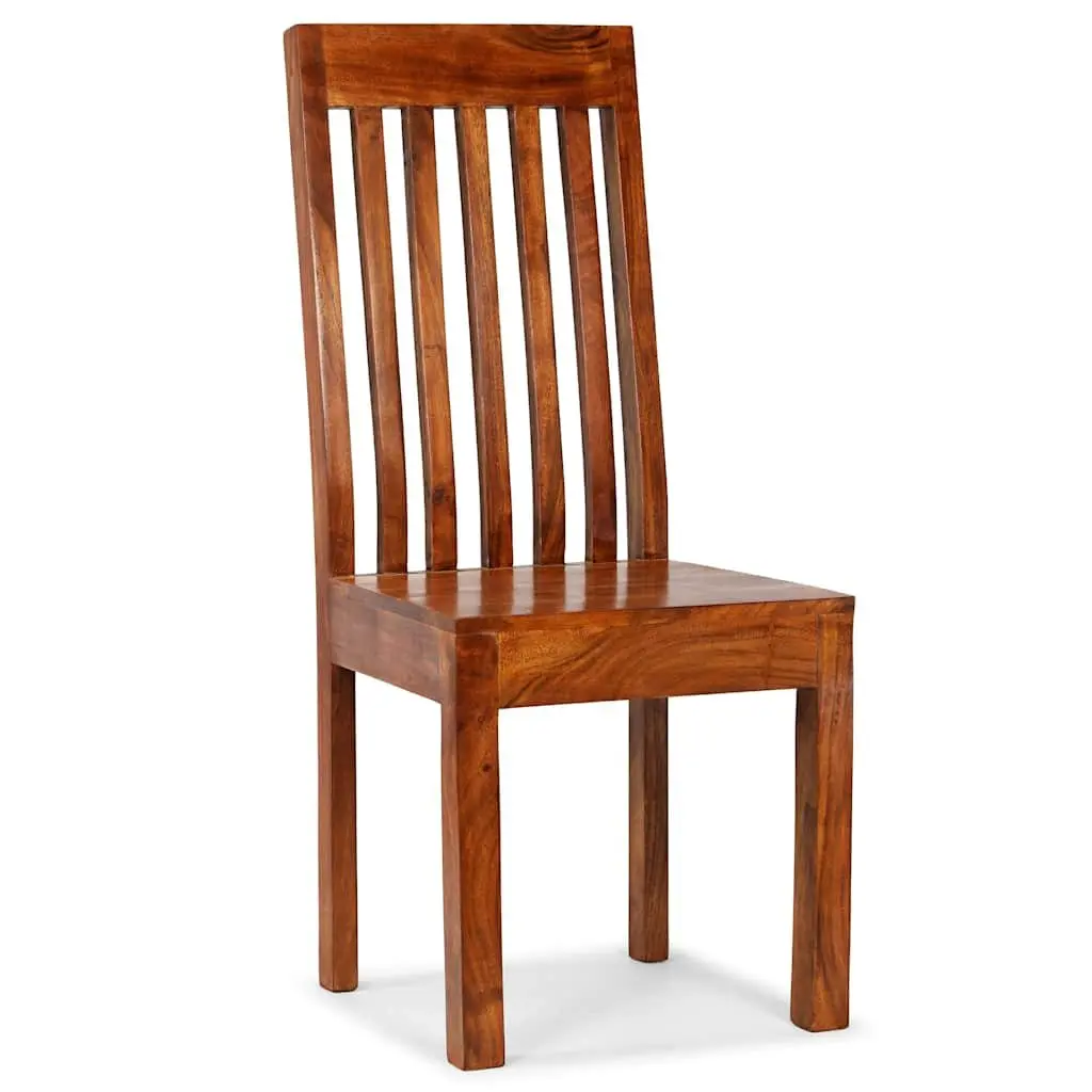 Dining Chairs Solid Acacia Wood Modern 2 Piece Honey