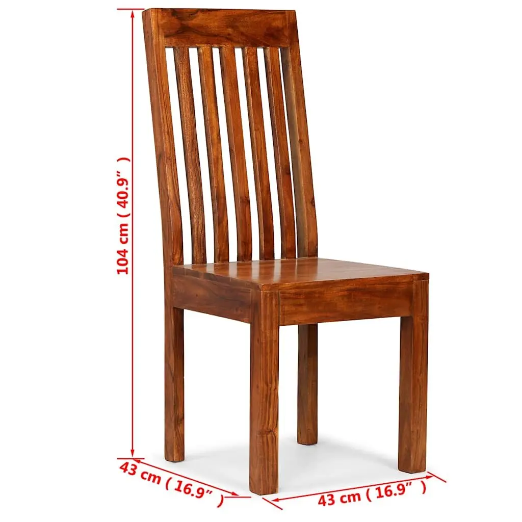 Dining Chairs Solid Acacia Wood Modern 2 Piece Honey