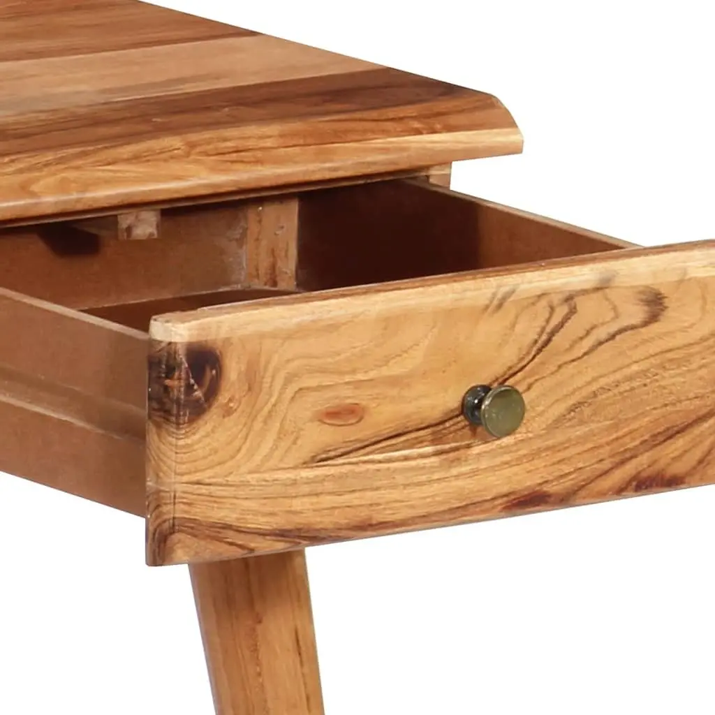 Solid Acacia Wood Writing Desk Rustic Live Edge Computer Table Home Office
