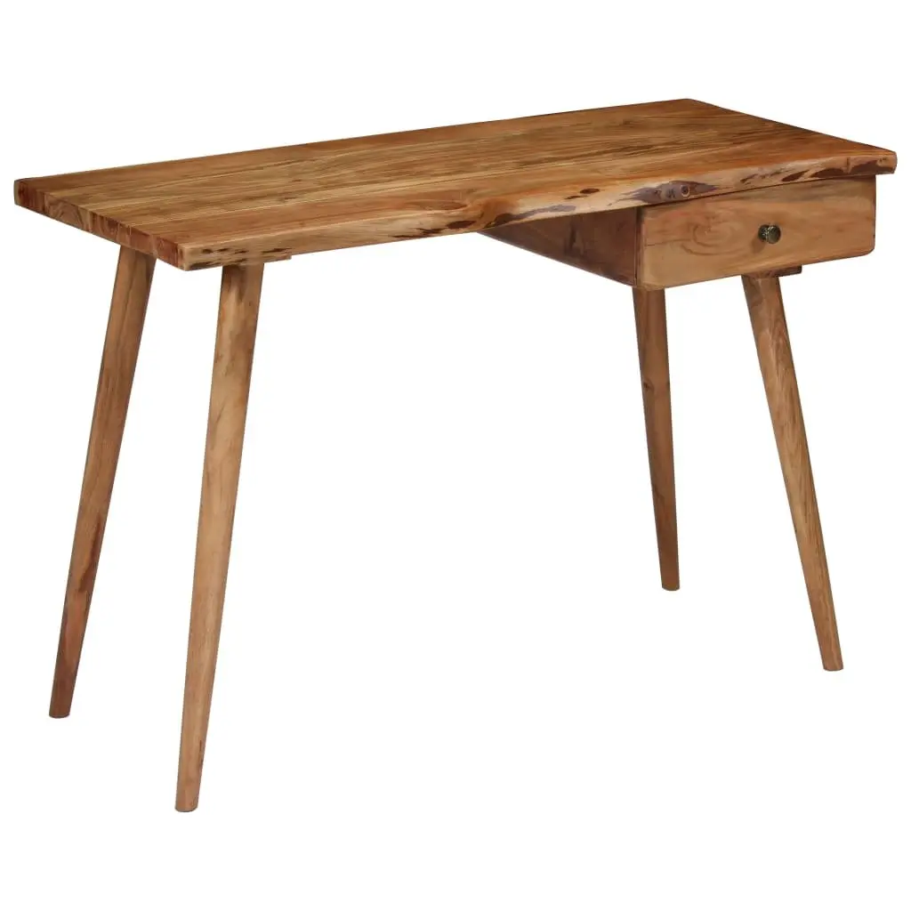 Solid Acacia Wood Writing Desk Rustic Live Edge Computer Table Home Office