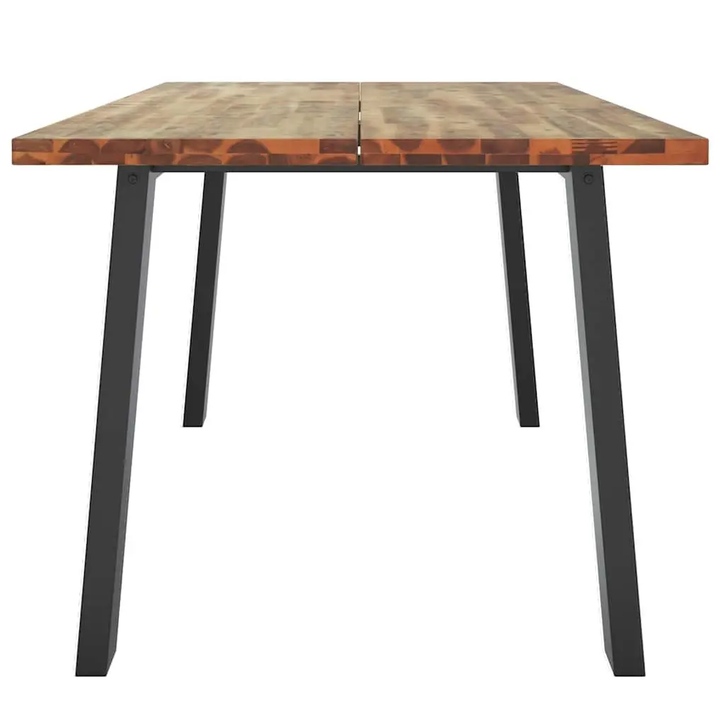 Dining Table Solid Acacia Wood 170x90x75 cm Brown Industrial Style