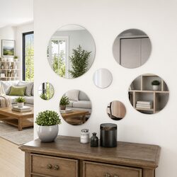 Practical 7-Piece Round Wall Mirrors for Home Use