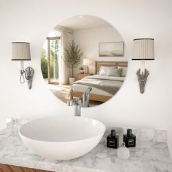60cm Round Wall Mirror Ideal for Home Spaces