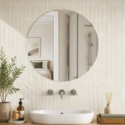 Practical 70cm Silver Round Wall Mirror for Your Home