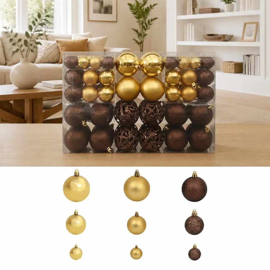 100-Piece Set of Christmas Ornaments for Home Decor