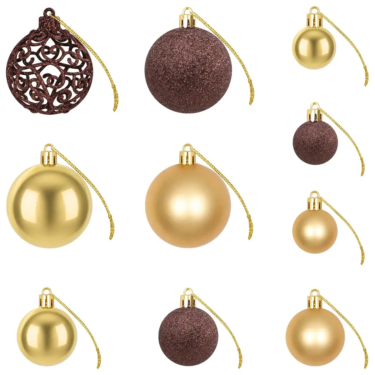 Christmas Ball Ornaments Set Shatterproof Plastic 3cm 4cm 6cm Multicolour