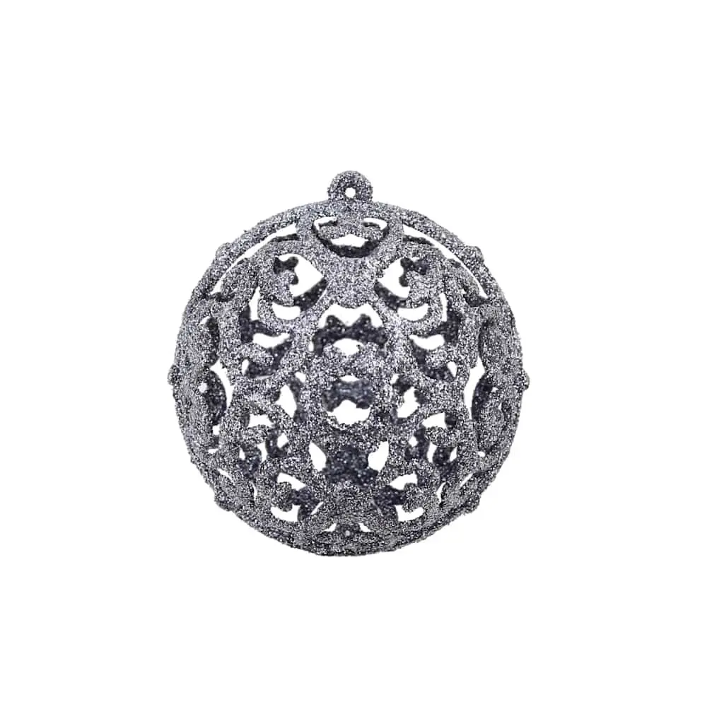 Christmas Bauble Ornament Set Shatterproof White Grey 3cm 4cm 6cm Plastic 100 Piece