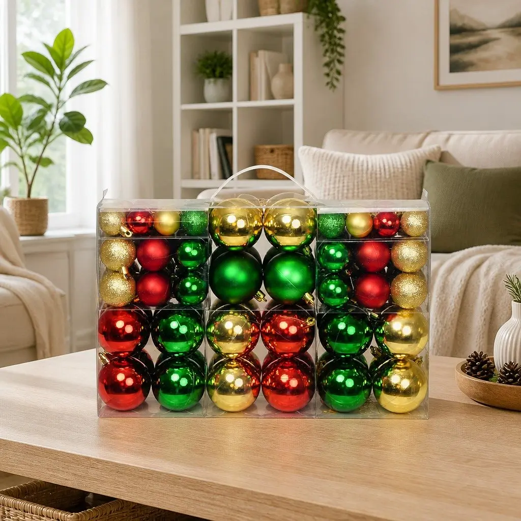 100-Piece Multicolour Baubles for Holiday Decor