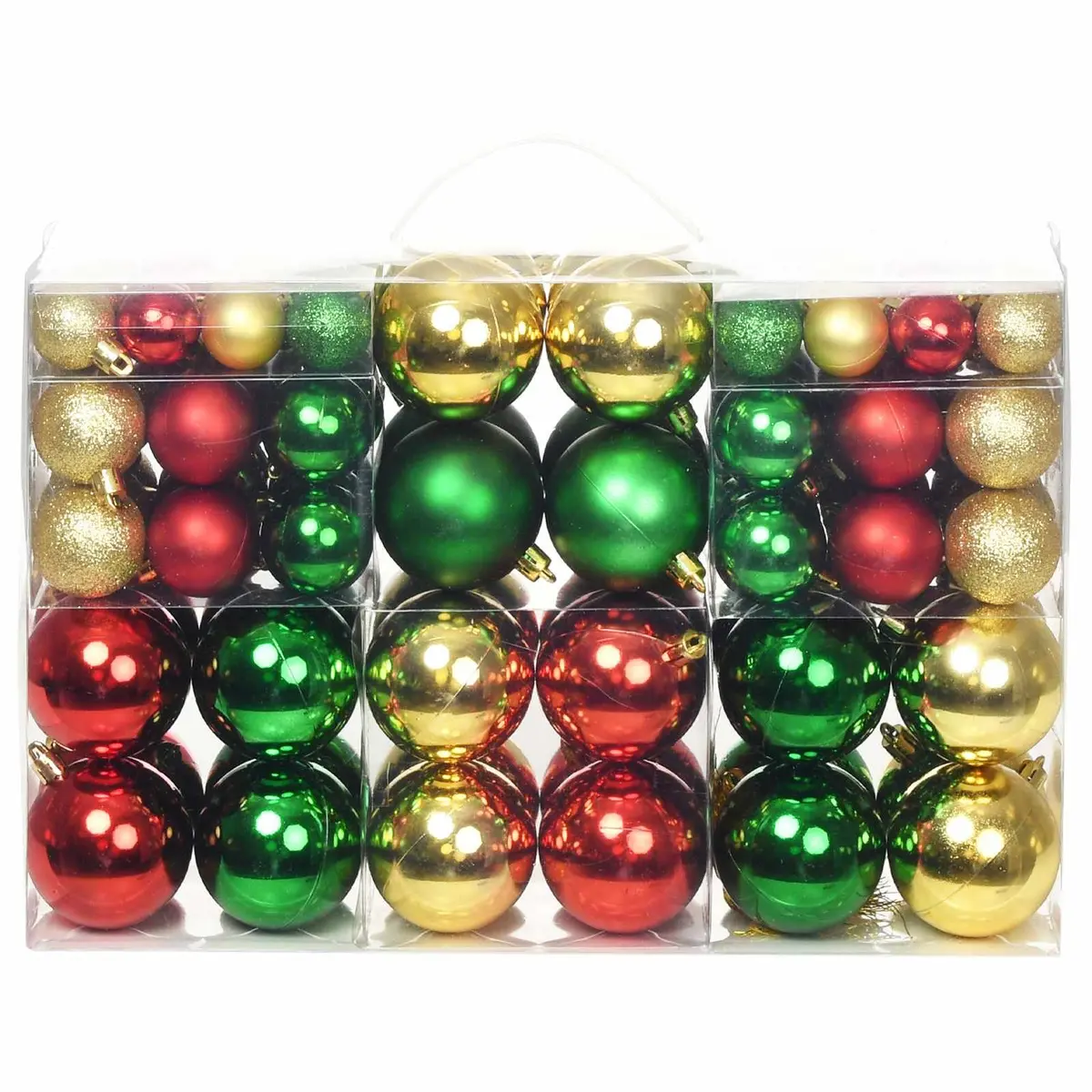 Multicolour Shatterproof Christmas Baubles Tree Ornaments Plastic 100 Piece