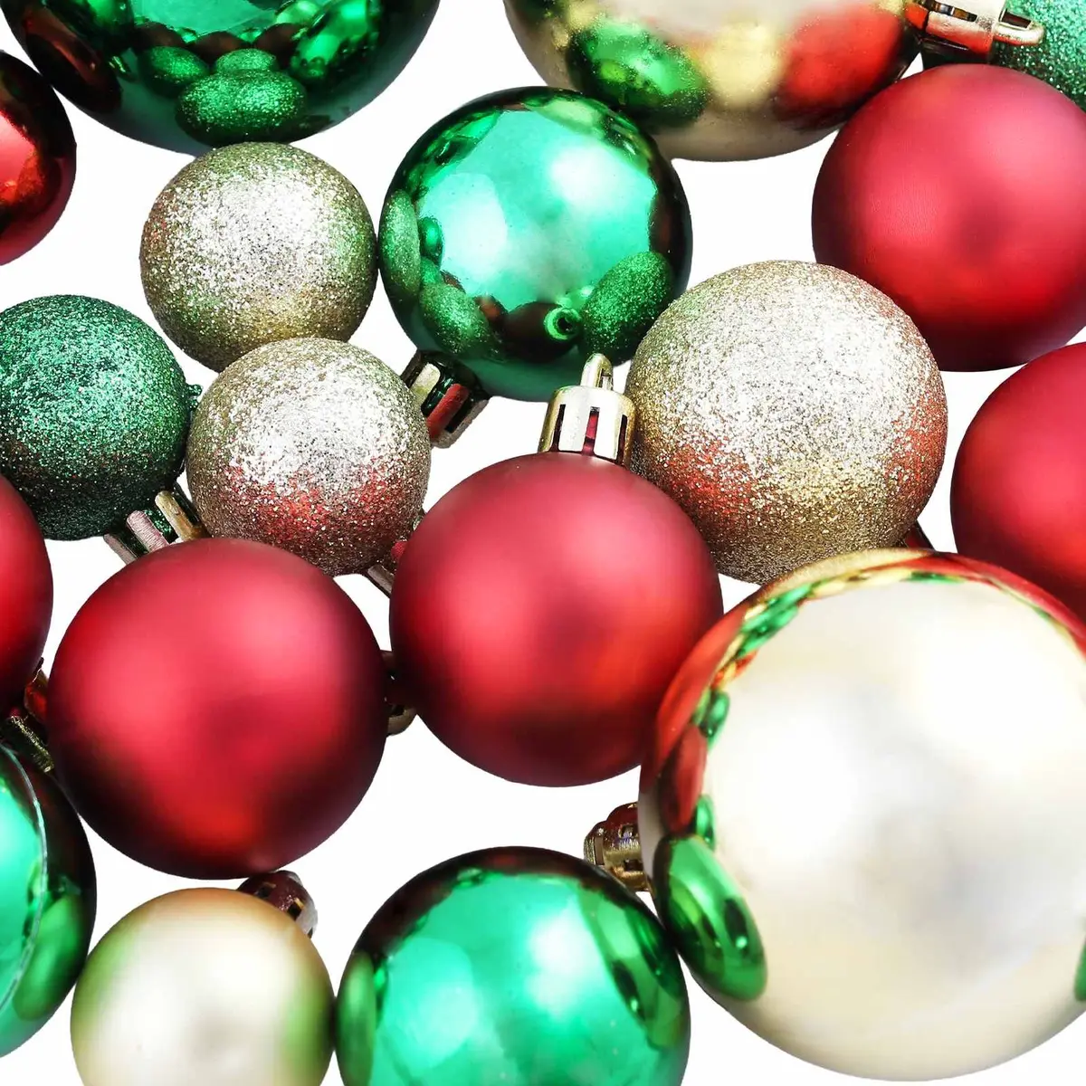 Multicolour Shatterproof Christmas Baubles Tree Ornaments Plastic 100 Piece
