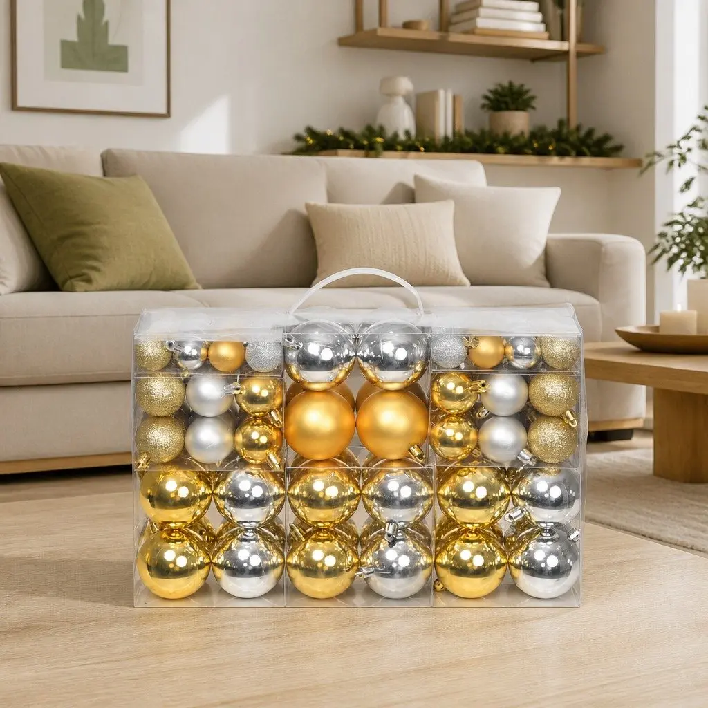100 Pcs of Lightweight Shatterproof Christmas Ornaments