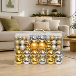 100 Pcs of Lightweight Shatterproof Christmas Ornaments