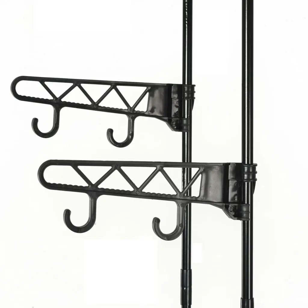 Black Clothes Rack Steel Frame Non-Woven Fabric Shelves Garment Storage