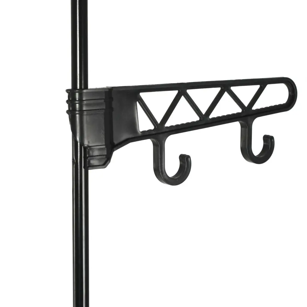 Black Clothes Rack Steel Frame Non-Woven Fabric Shelves Garment Storage