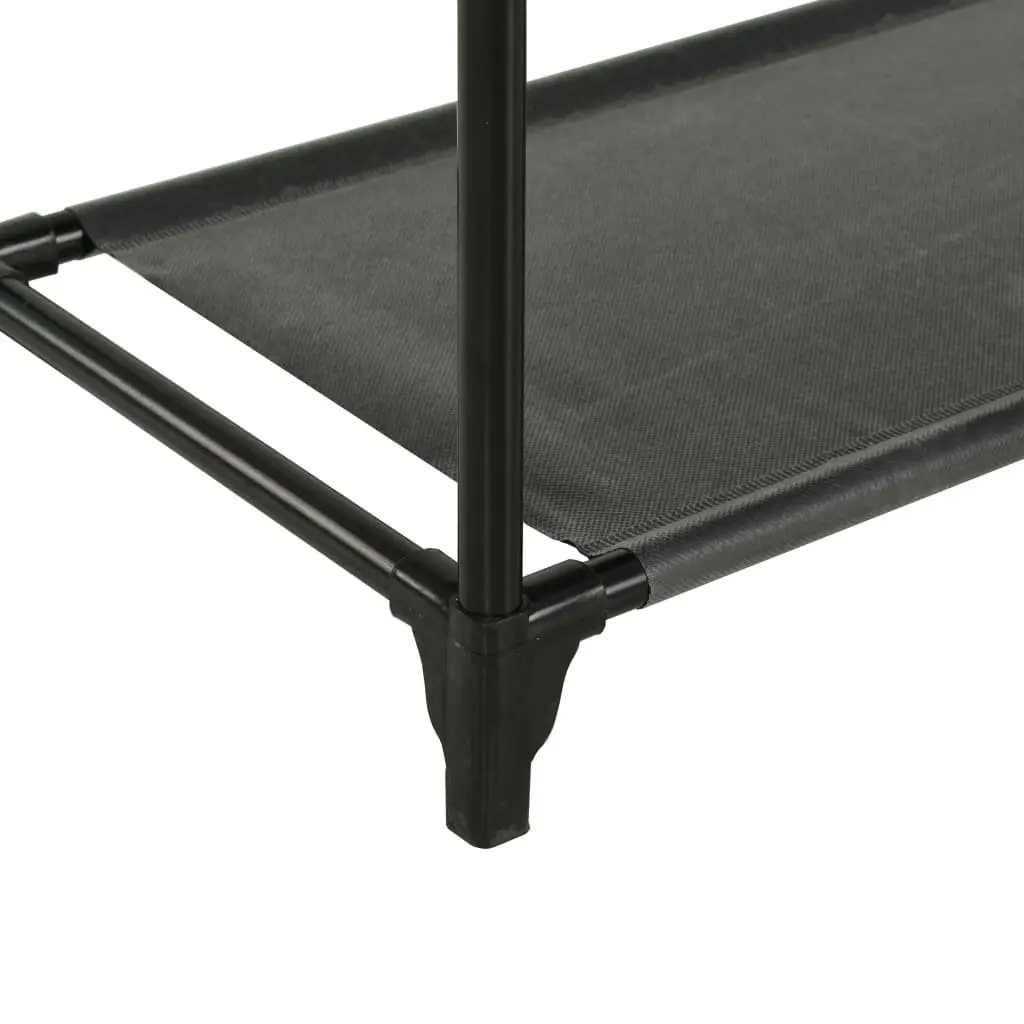 Black Clothes Rack Steel Frame Non-Woven Fabric Shelves Garment Storage