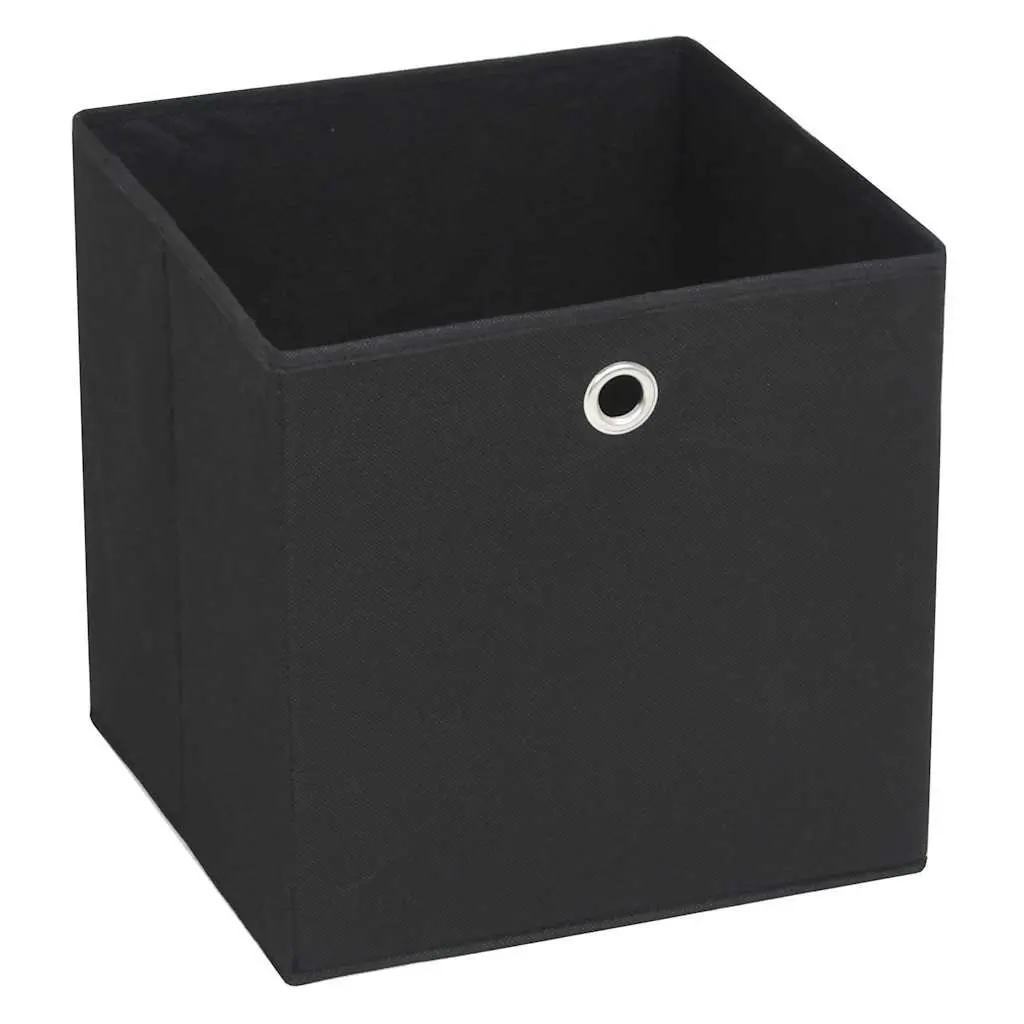 Foldable Storage Boxes Black Fabric Non-Woven Household Organisers 10 Pack 32x32x32cm