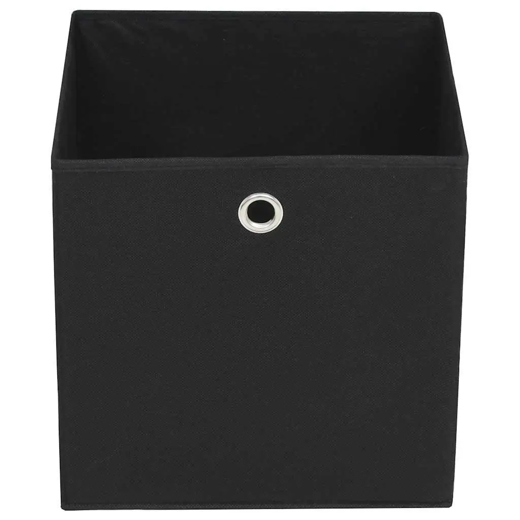 Foldable Storage Boxes Black Fabric Non-Woven Household Organisers 10 Pack 32x32x32cm