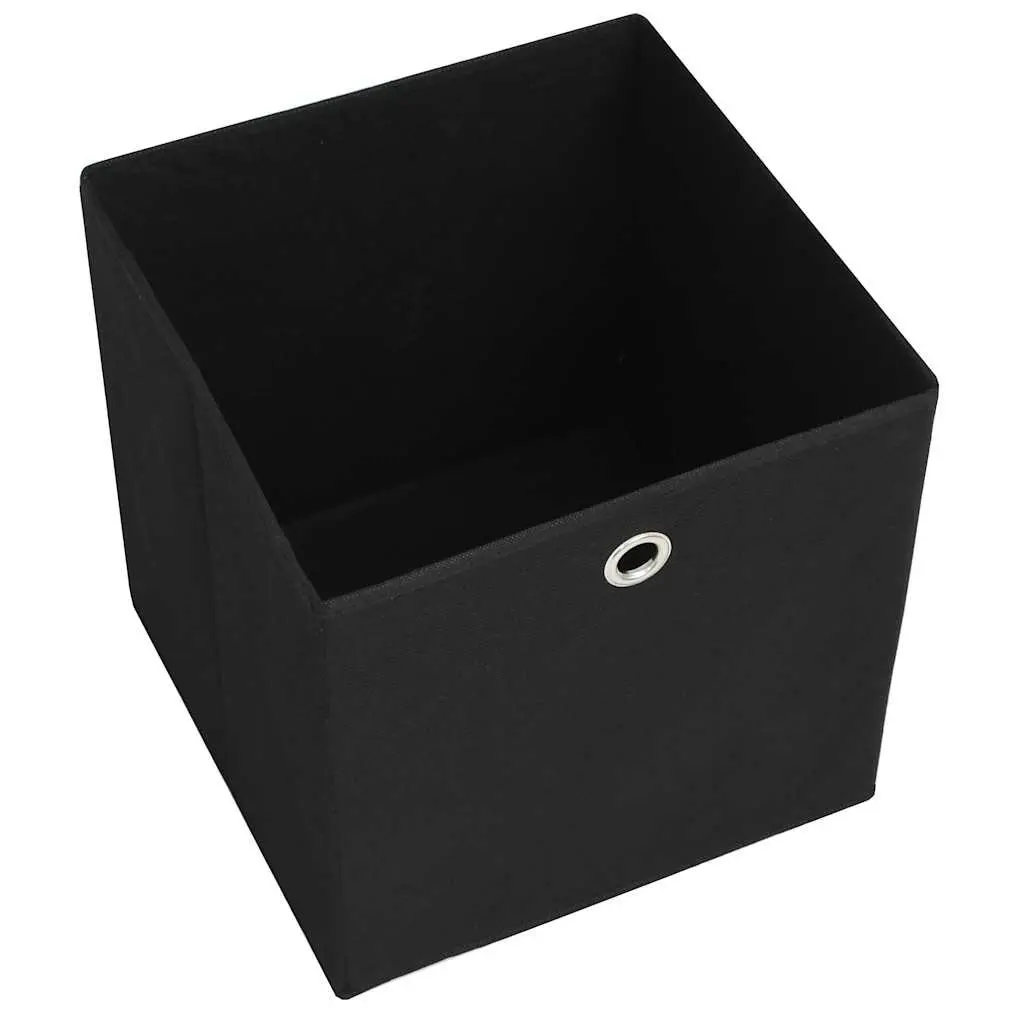 Foldable Storage Boxes Black Fabric Non-Woven Household Organisers 10 Pack 32x32x32cm