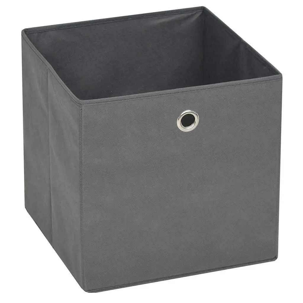 Collapsible Organiser Storage Boxes Non-woven Fabric Grey Set of 10 32x32x32 cm