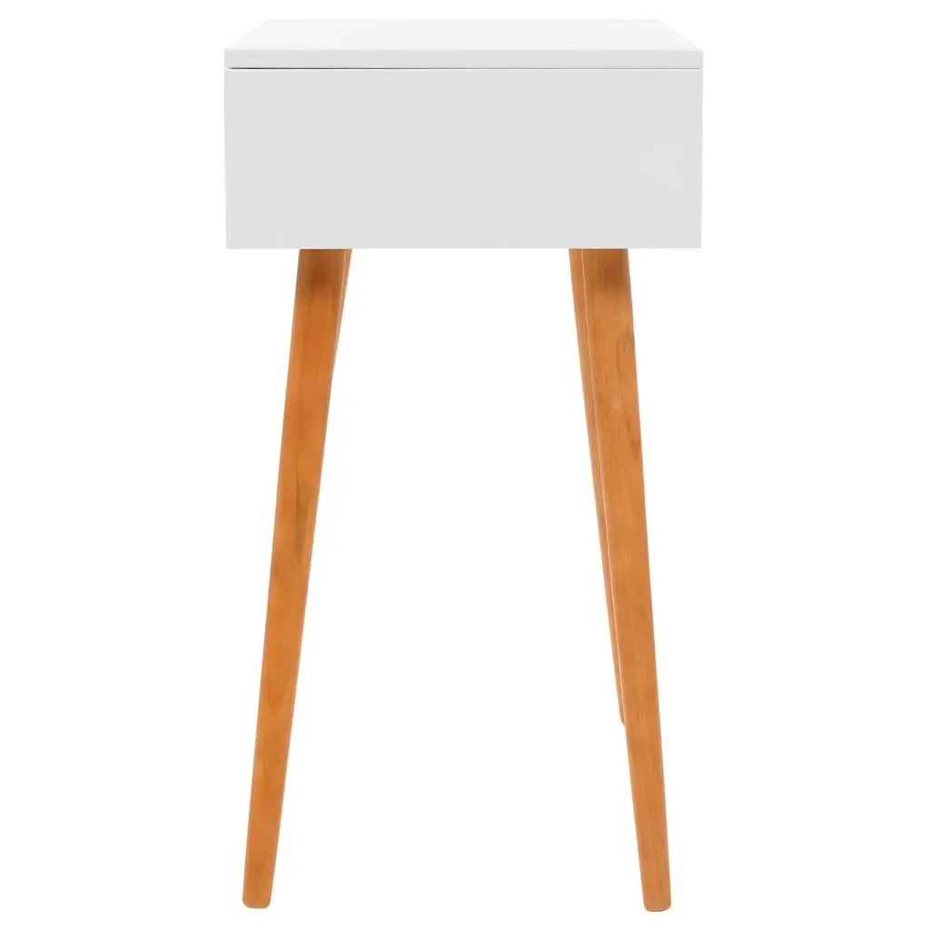 Dressing Table White MDF Mid Century Modern 60x40x75cm with Lift Up Mirror and Jewellery Compartments for Bedroom Vanity Makeup Storage