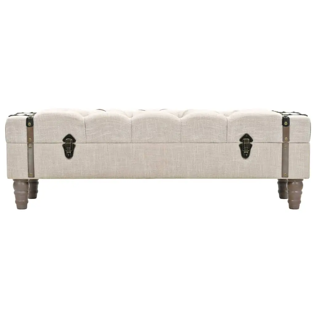 Storage Bench Solid Wood Steel Frame Padded Seat Entryway Furniture with Handle