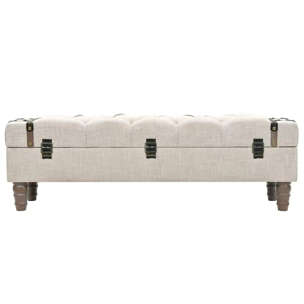 Storage Bench Solid Wood Steel Frame Padded Seat Entryway Furniture with Handle