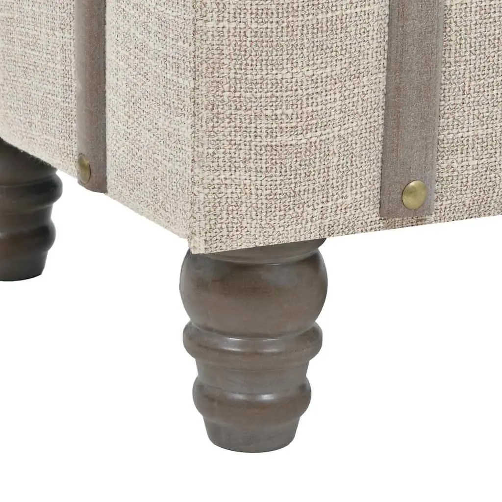 Storage Bench Solid Wood Steel Frame Padded Seat Entryway Furniture with Handle