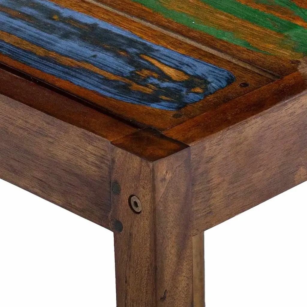 Bar Stools Solid Reclaimed Wood Vintage Multicolour 2 Piece Set