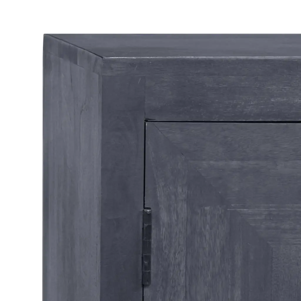 Sideboard Solid Mango Wood Grey Lacquered Retro Style 60 x 30 x 76 cm