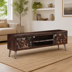 TV Cabinet Solid Reclaimed Wood Living Room Storage Lowboard 140x30x45cm Brown