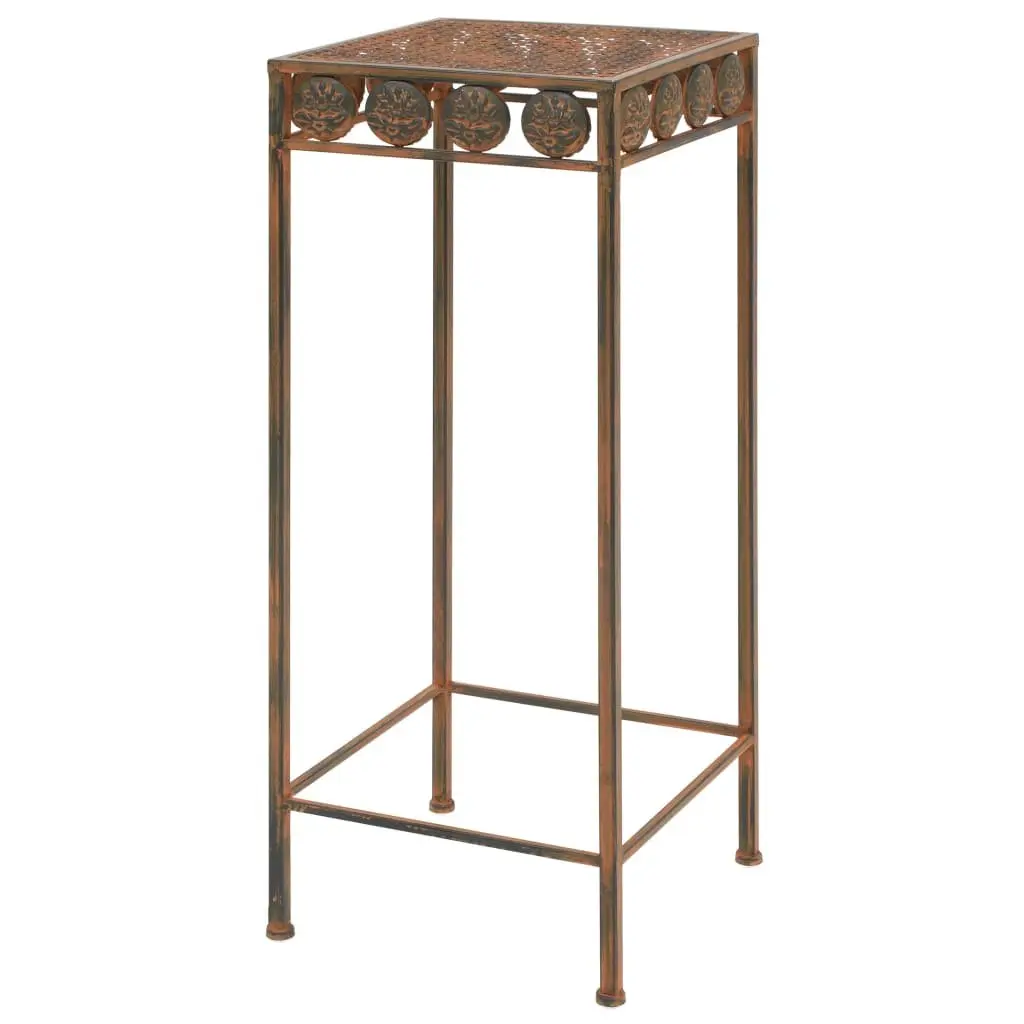 Plant Stand Set Metal Antique Look 3 Piece Brown Decorative Home Garden