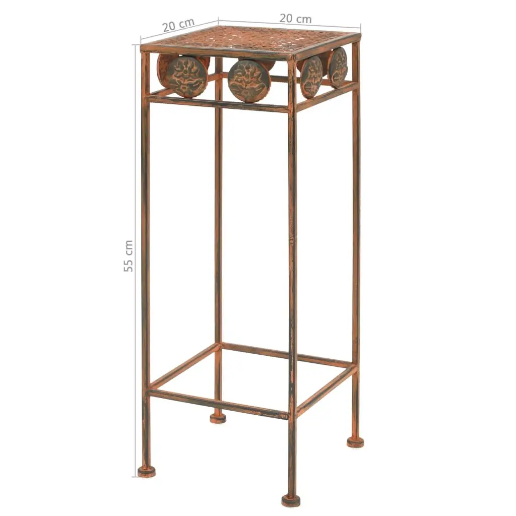 Plant Stand Set Metal Antique Look 3 Piece Brown Decorative Home Garden