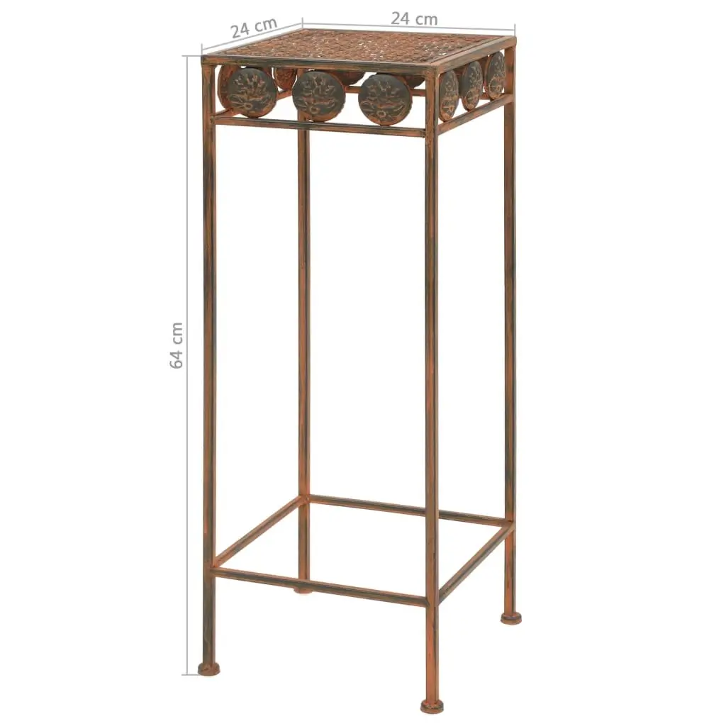 Plant Stand Set Metal Antique Look 3 Piece Brown Decorative Home Garden