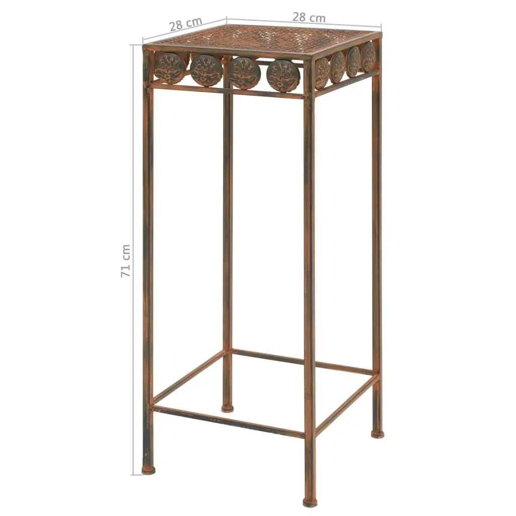 Plant Stand Set Metal Antique Look 3 Piece Brown Decorative Home Garden