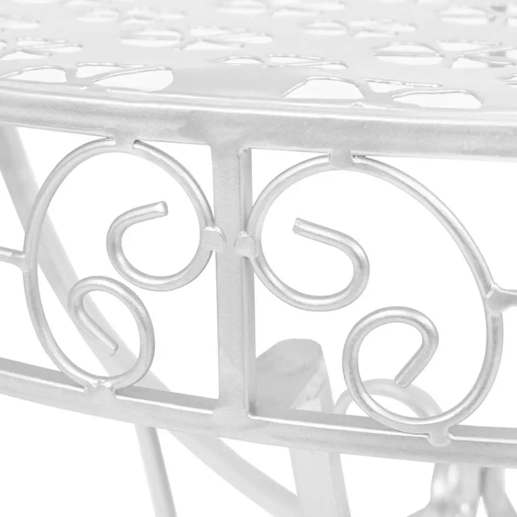 Vintage Half Round Accent End Table Silver 72cm Length 36cm Width 74cm Height Display Table