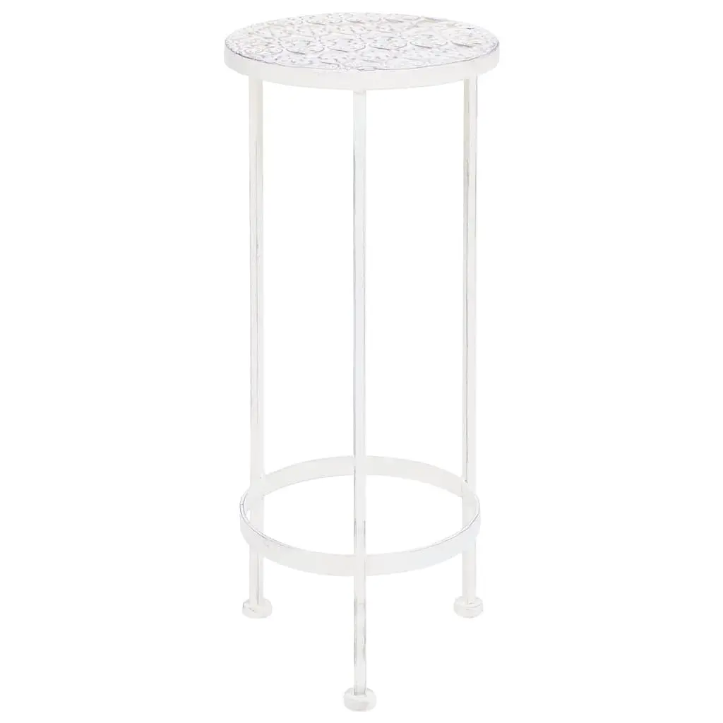 Plant Stand Set 3 Pieces Metal Antique White Vintage Nesting Garden Home Decor