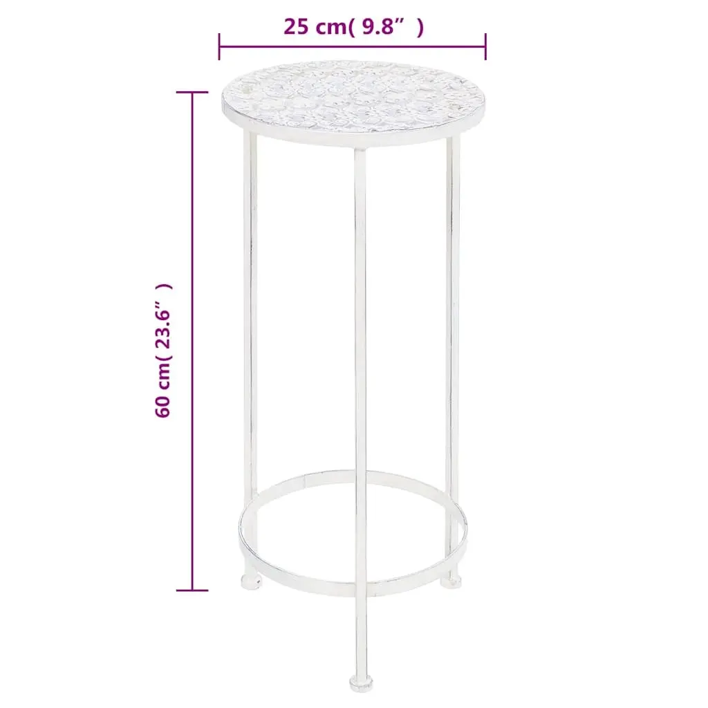 Plant Stand Set 3 Pieces Metal Antique White Vintage Nesting Garden Home Decor
