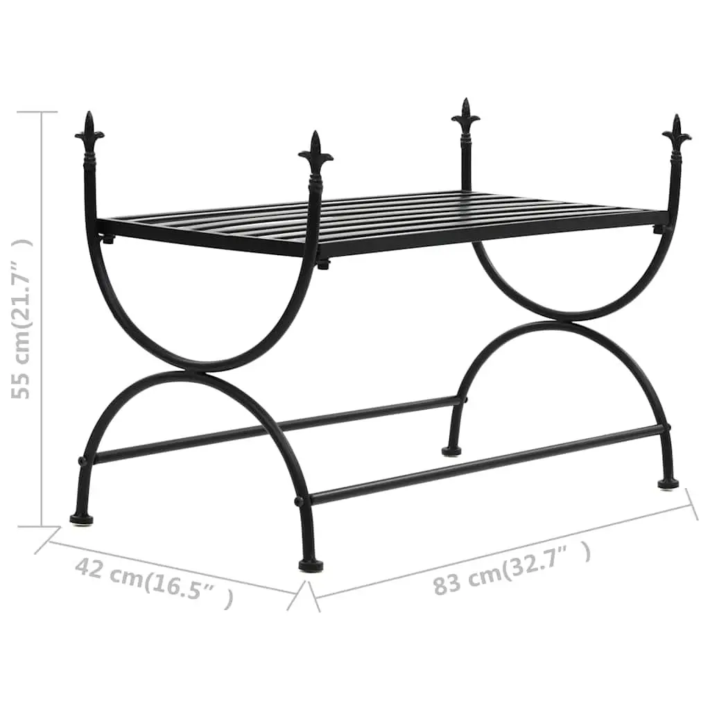 Black Metal Bench for Kitchen and Living Spaces