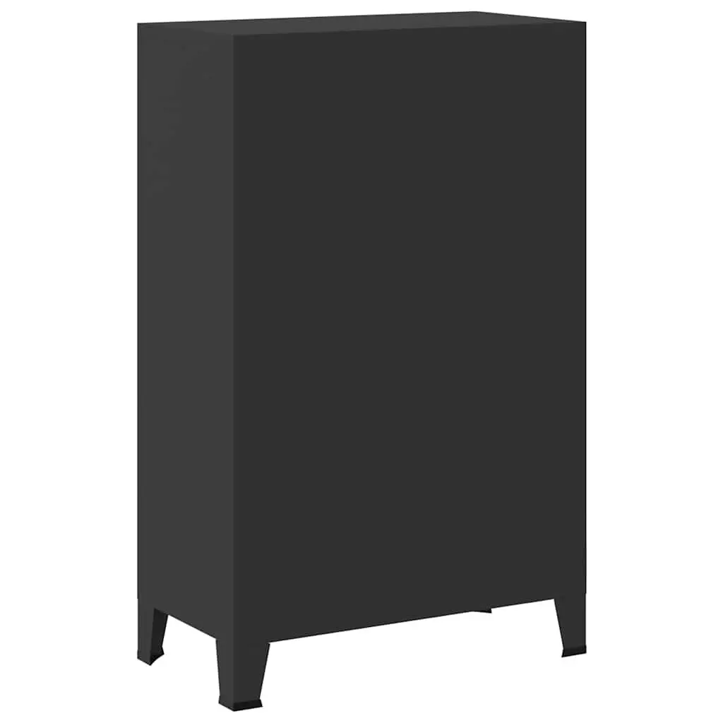 Metal Wardrobe Cabinet Sheet Metal 67cm x 35cm x 107cm Black