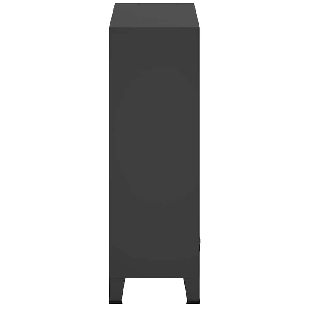 Metal Wardrobe Cabinet Sheet Metal 67cm x 35cm x 107cm Black