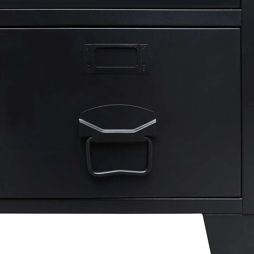 Metal Wardrobe Cabinet Sheet Metal 67cm x 35cm x 107cm Black