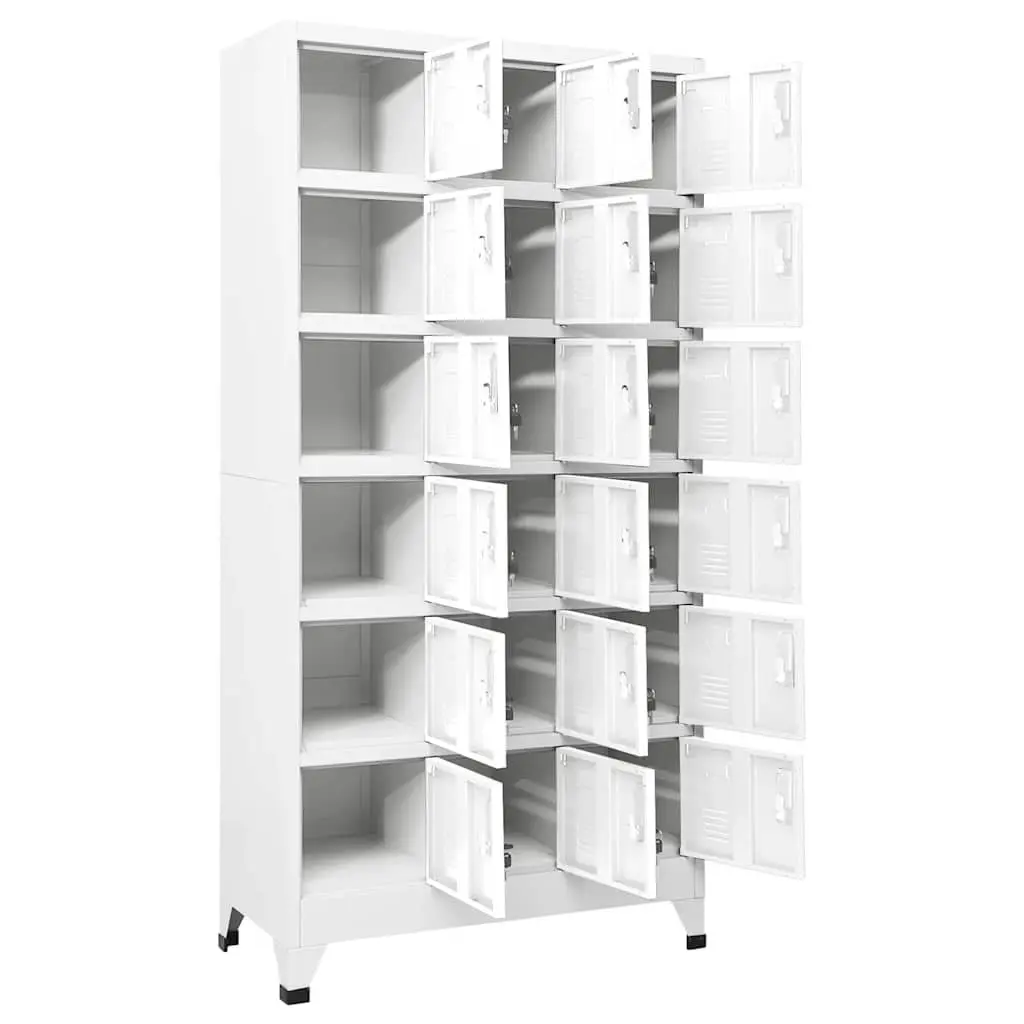 Metal Locker Cabinet 18 Compartments Lockable Doors Storage Gym Workplace